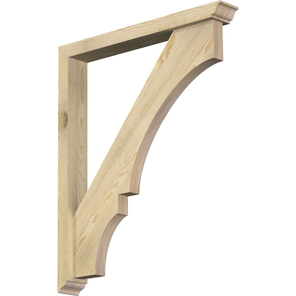 Ekena Millwork Balboa Traditional Rough Sawn Bracket w/ Offset Brace, Douglas Fir, 4"W x 30"D x 36"H BKT0402X30X36BOA01RDF - main